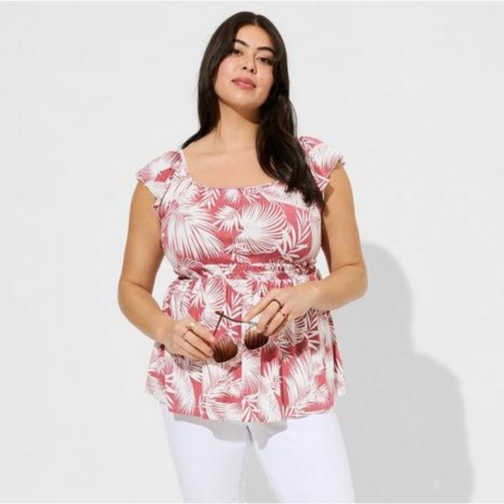 Super Soft Square Neck Cinched Waist Babydoll Tank - Size 3(X) NWT